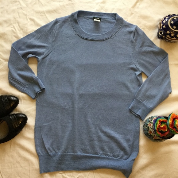 J. Crew Sweaters - J Crew Periwinkle Merino  Lightweight Sweater